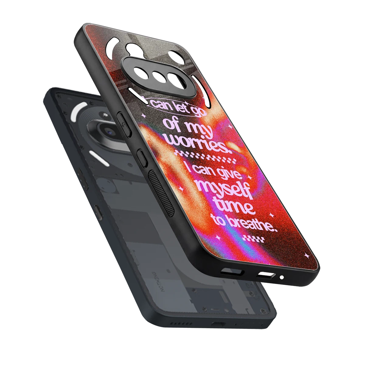 Let Go sleek nothing phone 3a cover with tempered glass back and TPU edges