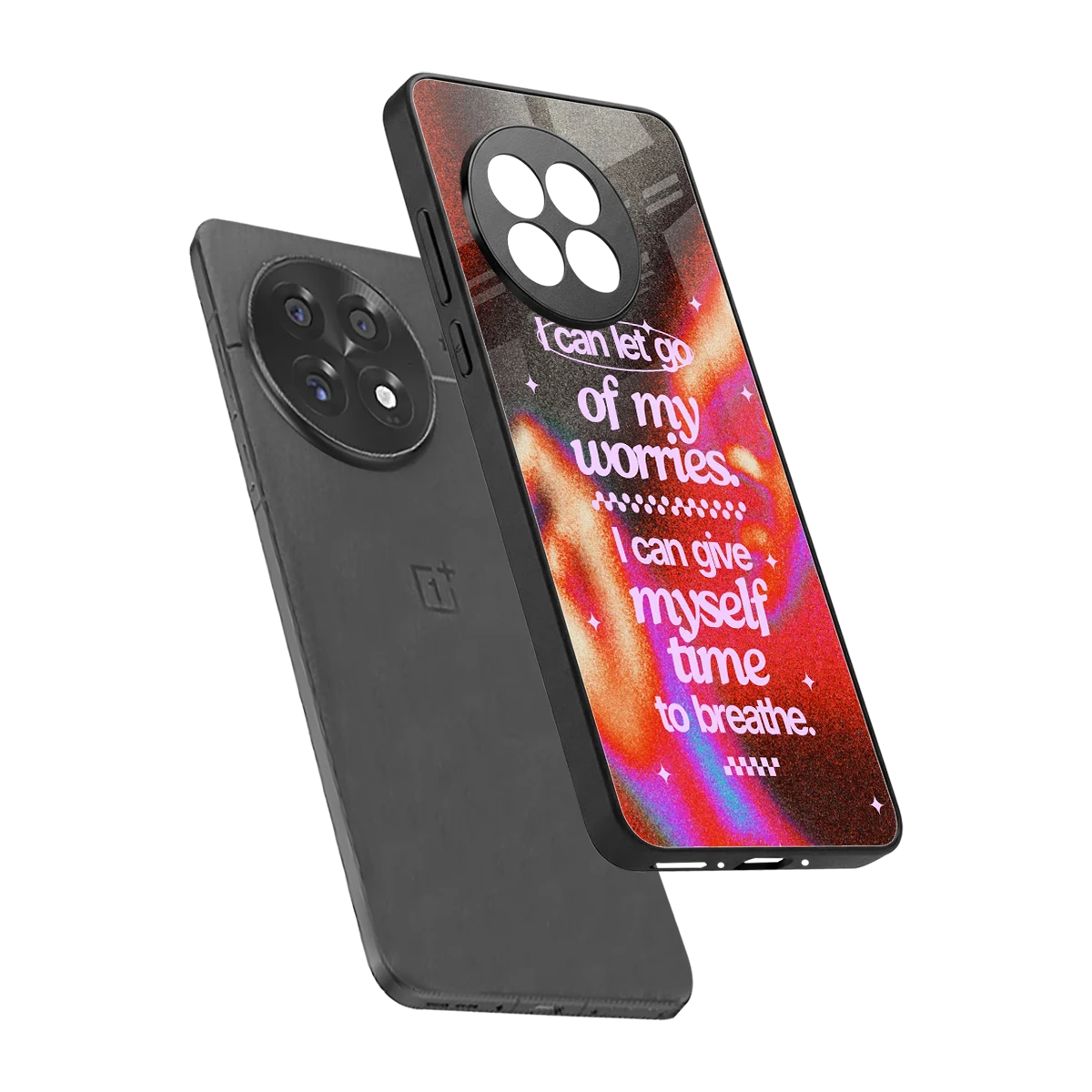 Let Go sleek oneplus 13r cover with tempered glass back and TPU edges