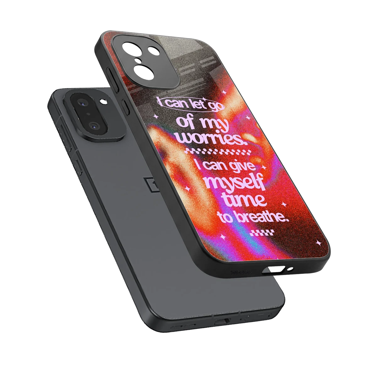 Let Go sleek oneplus 15r cover with tempered glass back and TPU edges