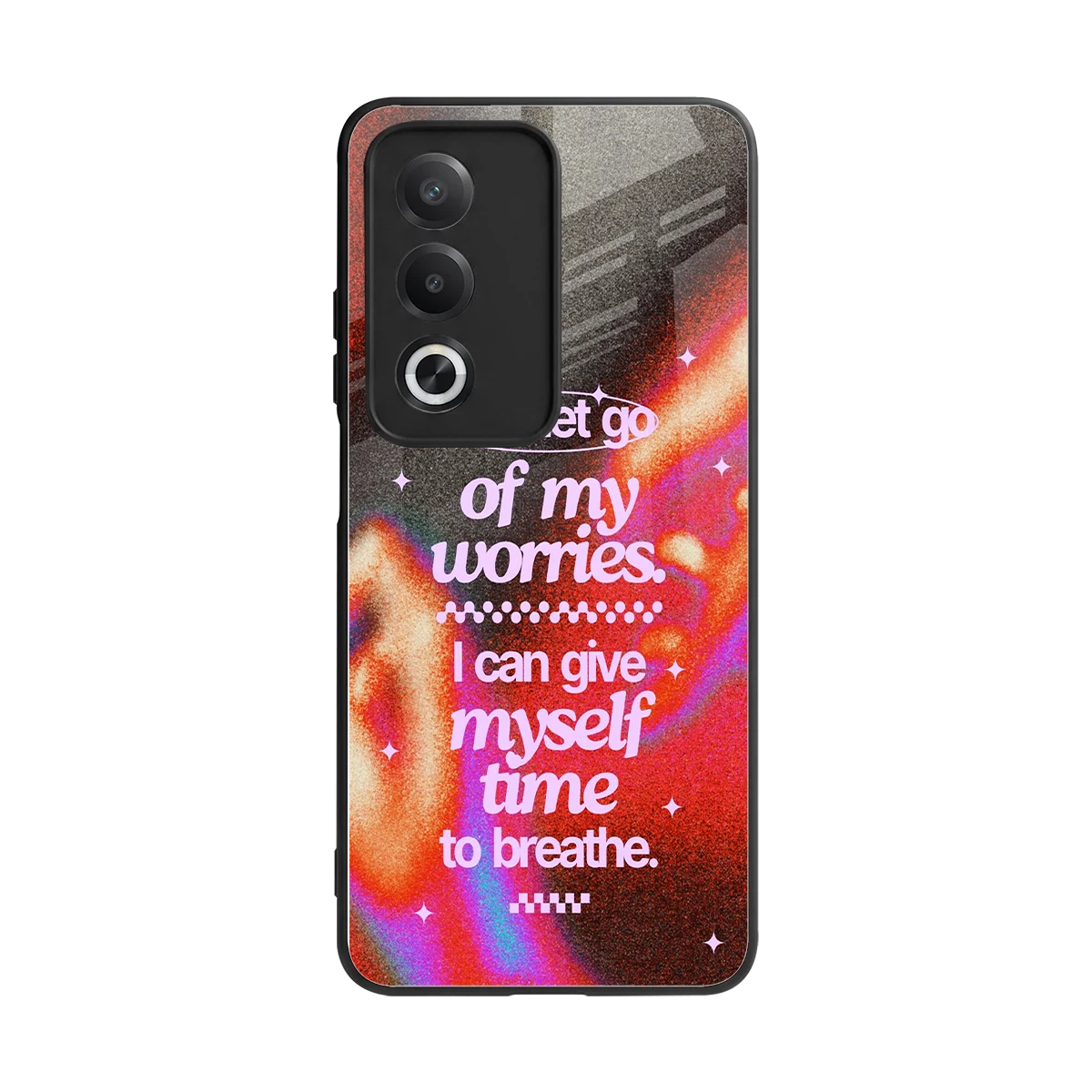 Let Go back phone cover | glass case for oppo a3 pro