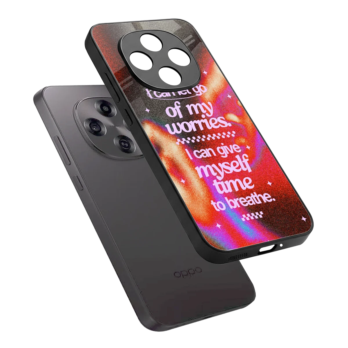 Let Go sleek oppo f31 pro 5g cover with tempered glass back and TPU edges