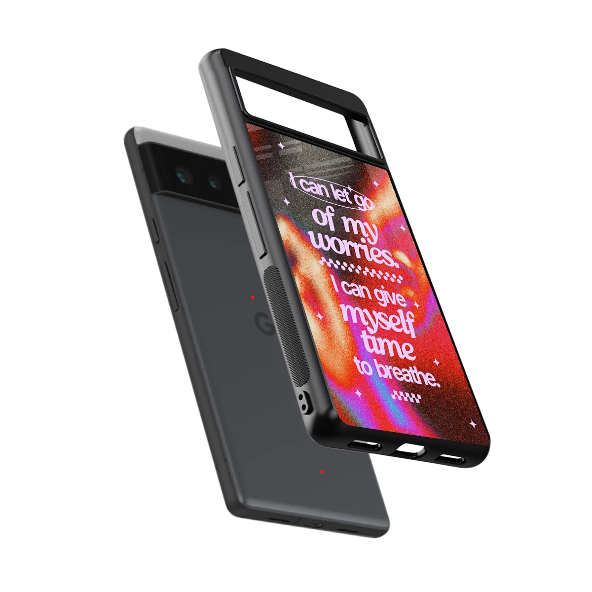 Let Go sleek google pixel 6 cover with tempered glass back and TPU edges