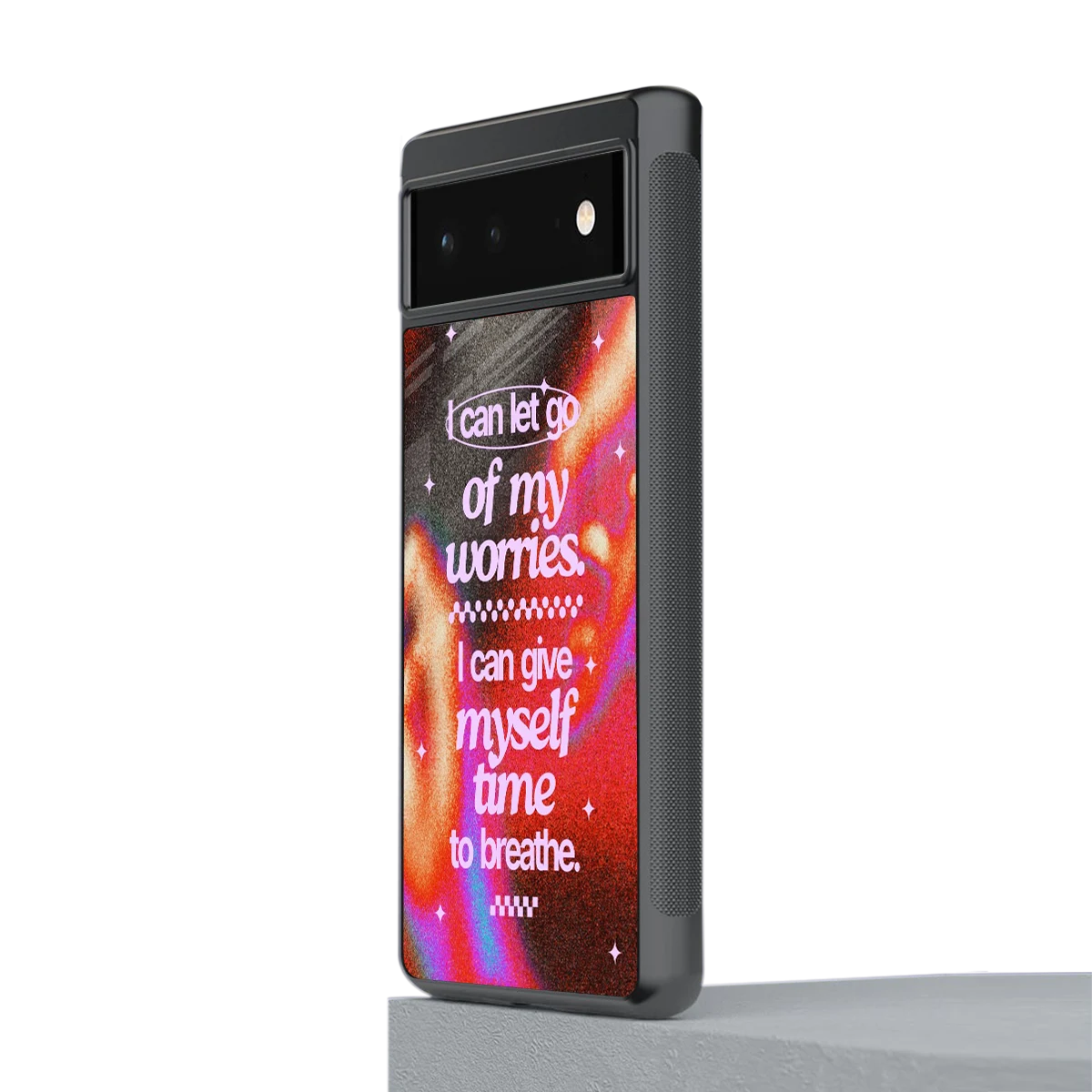 Let Go stylish phone case for google pixel 6a | glossy glass and slim fit