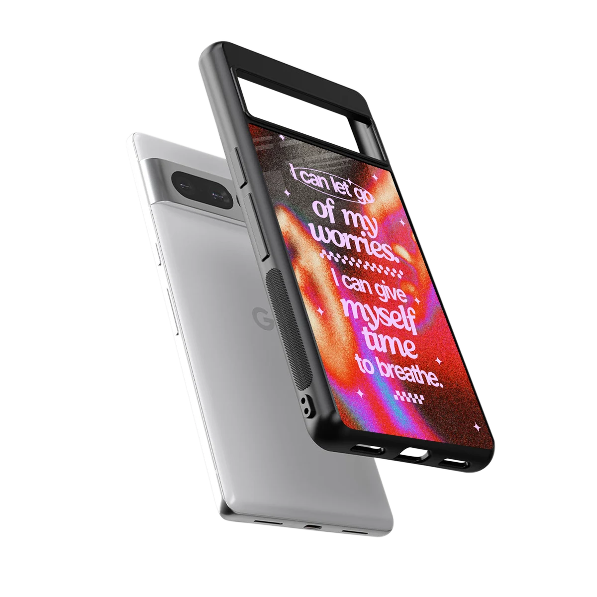 Let Go sleek google pixel 7 pro cover with tempered glass back and TPU edges