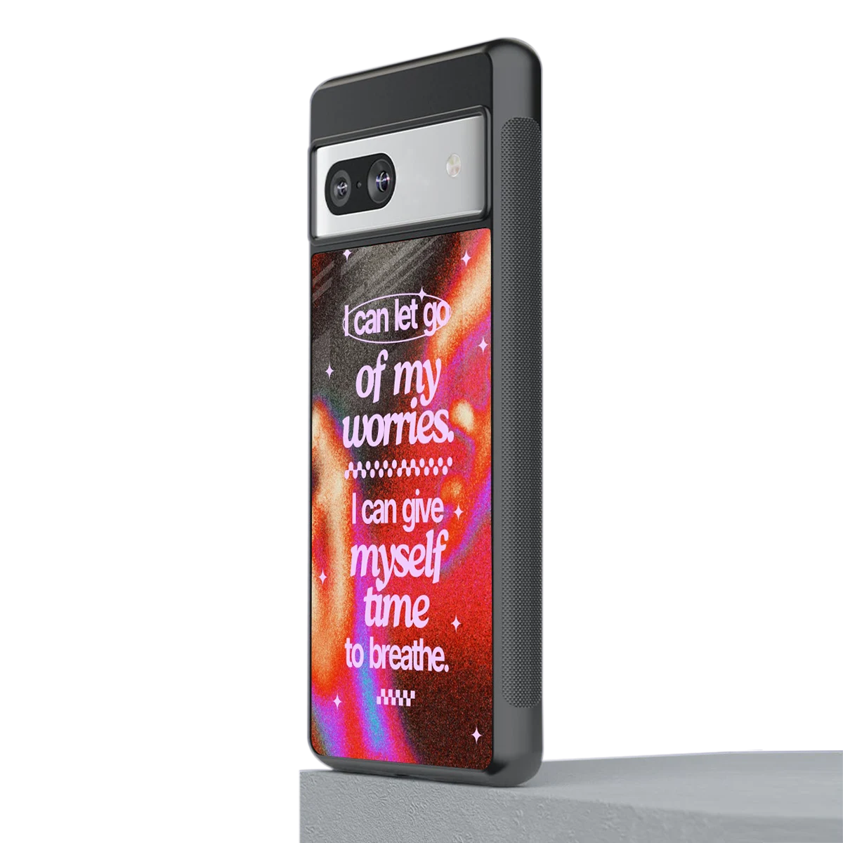 Let Go stylish phone case for google pixel 7a | glossy glass and slim fit