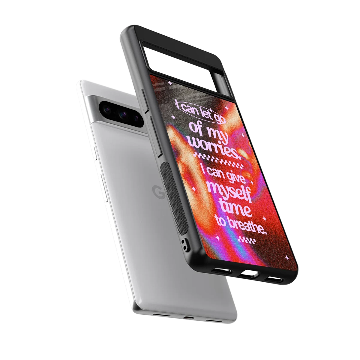 Let Go sleek google pixel 8 pro cover with tempered glass back and TPU edges