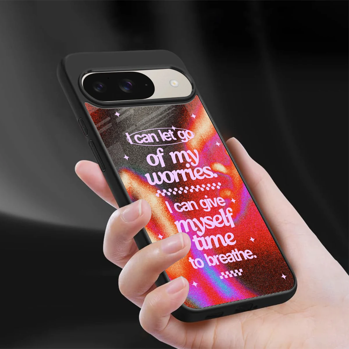 Let Go sleek google pixel 9 cover with tempered glass back and TPU edges