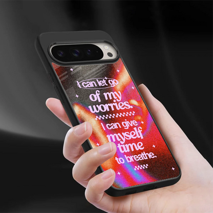 Let Go sleek google pixel 9 pro cover with tempered glass back and TPU edges