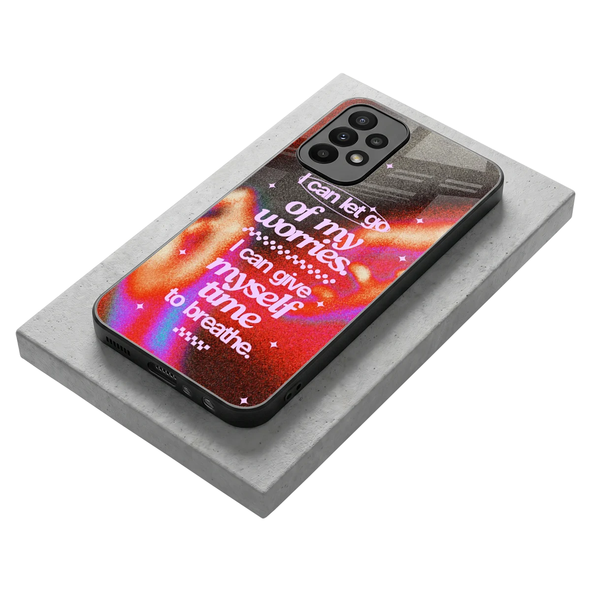 Let Go stylish phone case for samsung galaxy a23 | glossy glass and slim fit