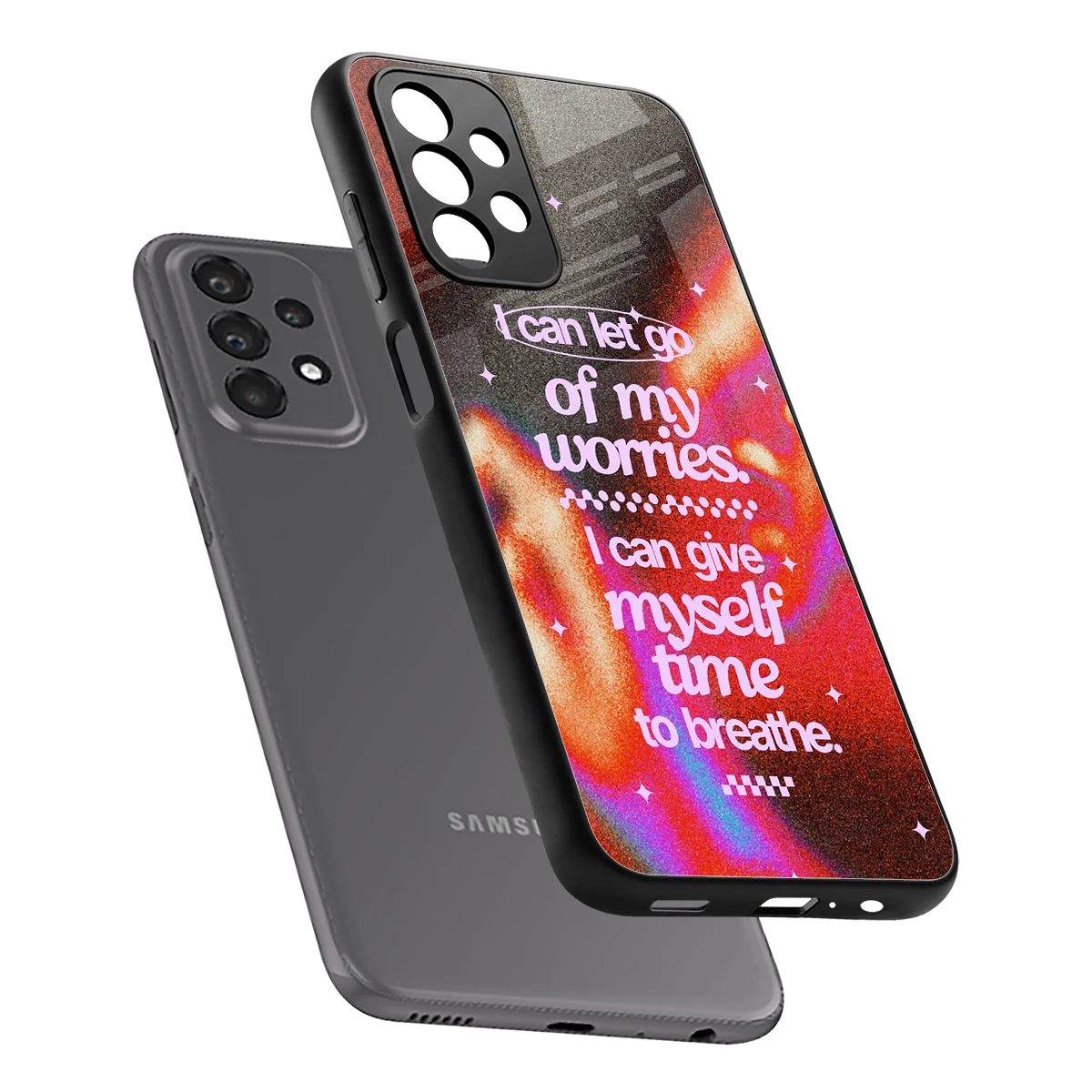 Let Go sleek samsung galaxy a23 cover with tempered glass back and TPU edges