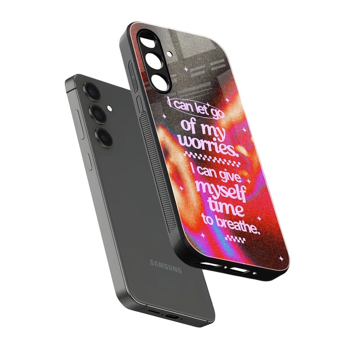 Let Go sleek samsung galaxy a14 5g cover with tempered glass back and TPU edges
