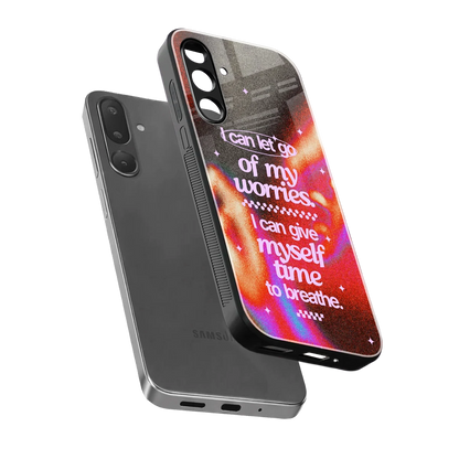 Let Go sleek samsung galaxy m56 5g cover with tempered glass back and TPU edges
