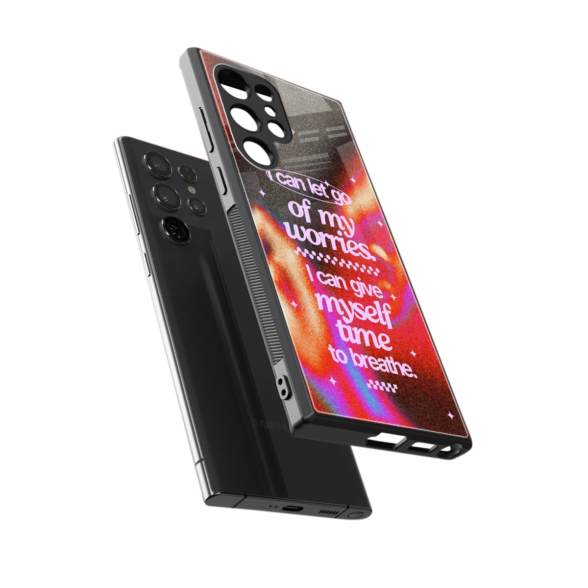 Let Go sleek samsung galaxy s23 ultra cover with tempered glass back and TPU edges