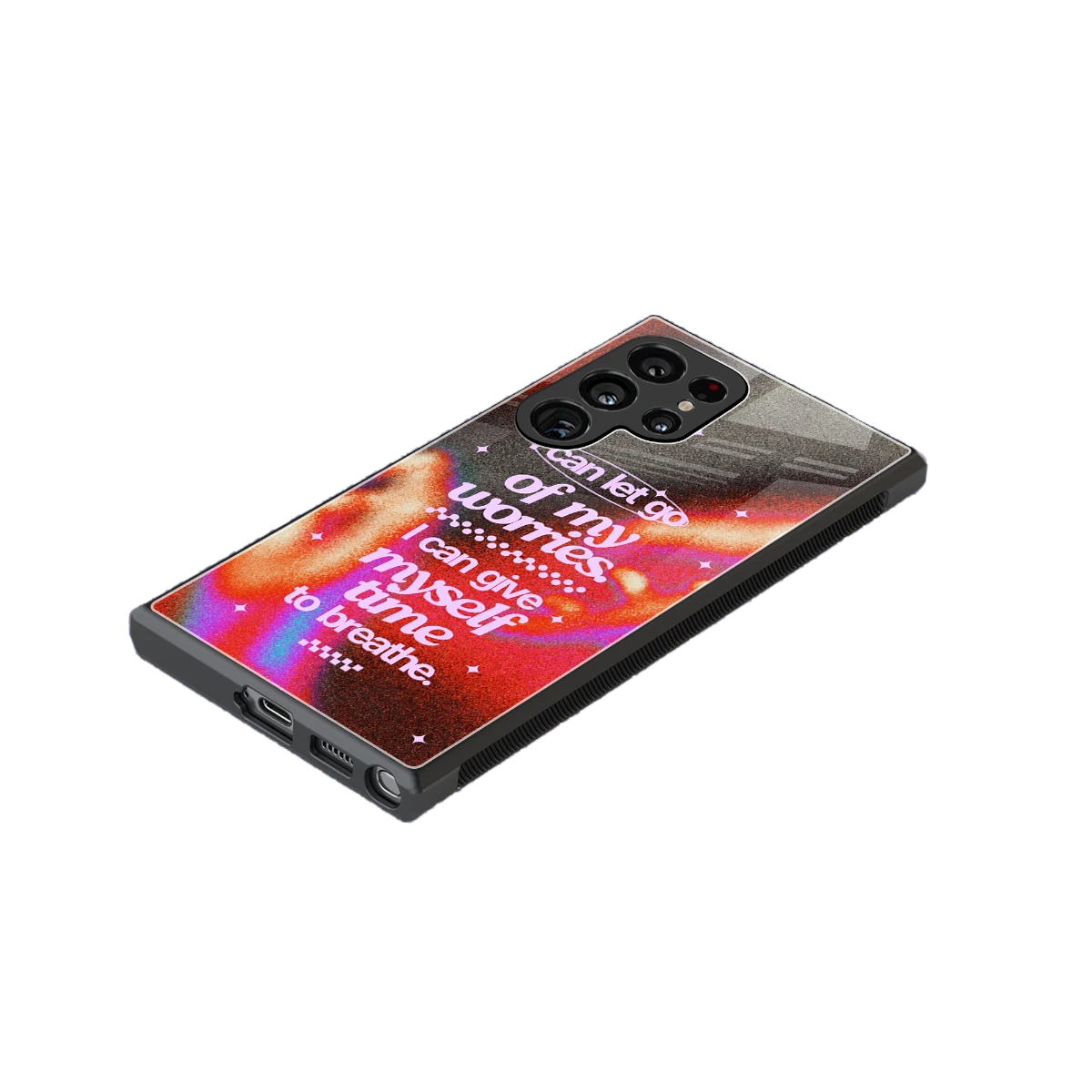 Let Go stylish phone case for samsung galaxy s24 ultra | glossy glass and slim fit