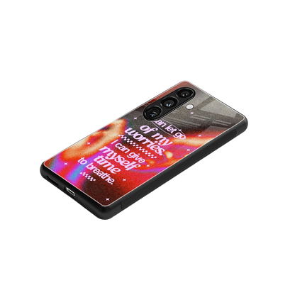 Let Go stylish phone case for samsung galaxy s24 | glossy glass and slim fit