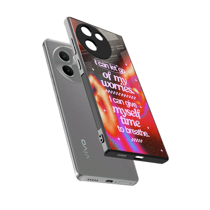 Let Go sleek vivo v30e cover with tempered glass back and TPU edges