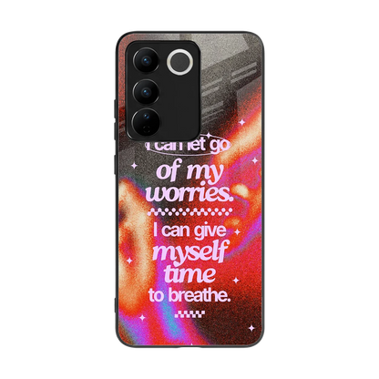 Let Go back phone cover | glass case for vivo v27 5g