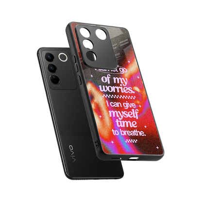 Let Go sleek vivo v27 5g cover with tempered glass back and TPU edges