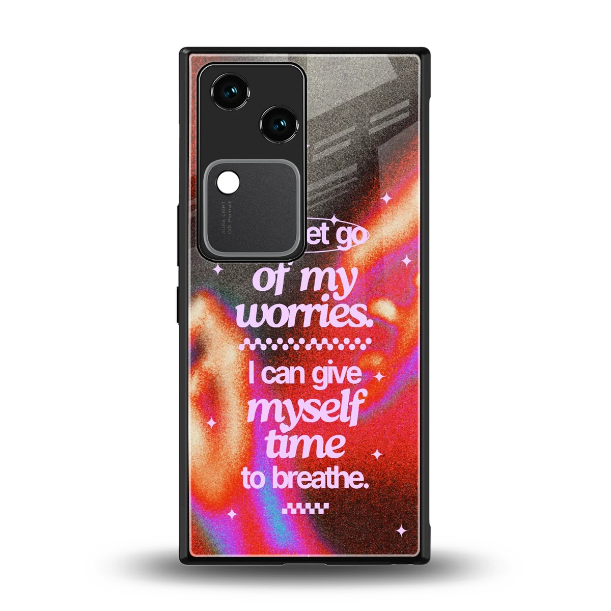 Let Go back phone cover | glass case for vivo v30