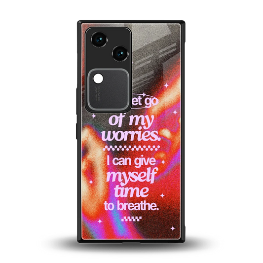Let Go back phone cover | glass case for vivo v30