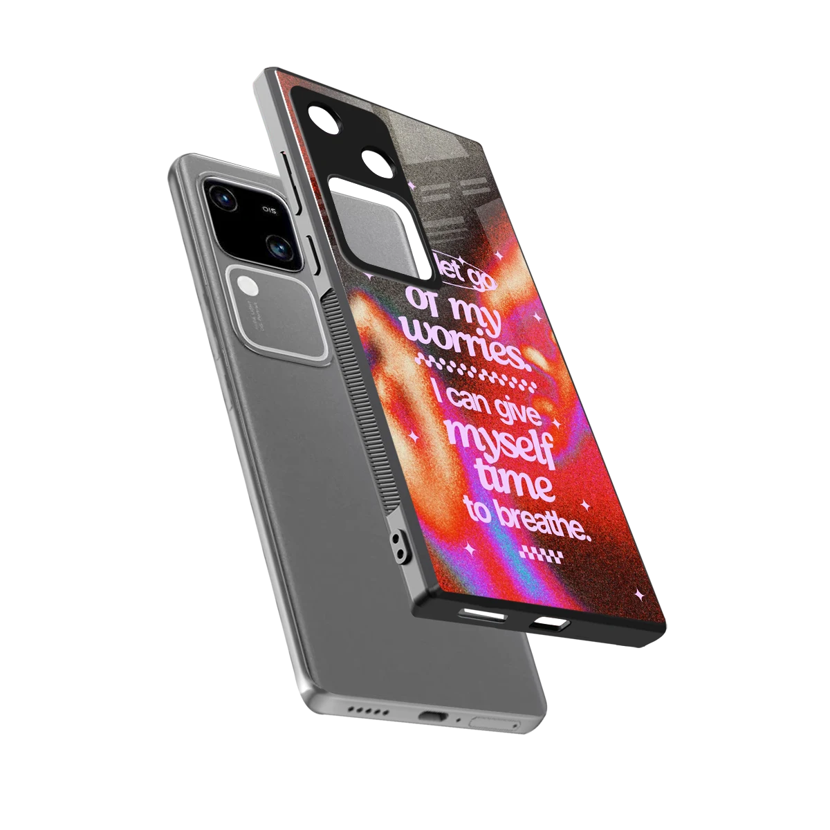Let Go sleek vivo v30 cover with tempered glass back and TPU edges