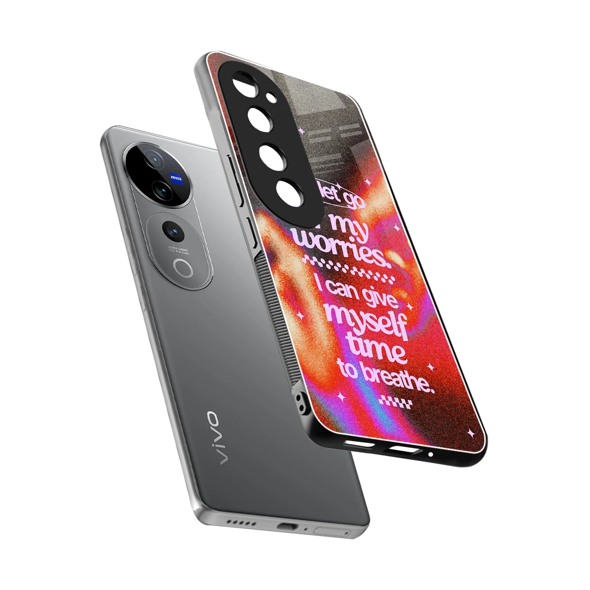 Let Go sleek vivo v40 pro cover with tempered glass back and TPU edges