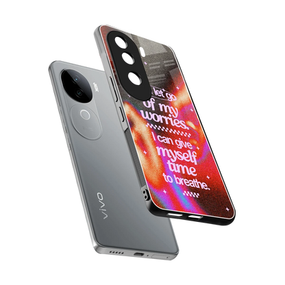Let Go sleek vivo v40e cover with tempered glass back and TPU edges