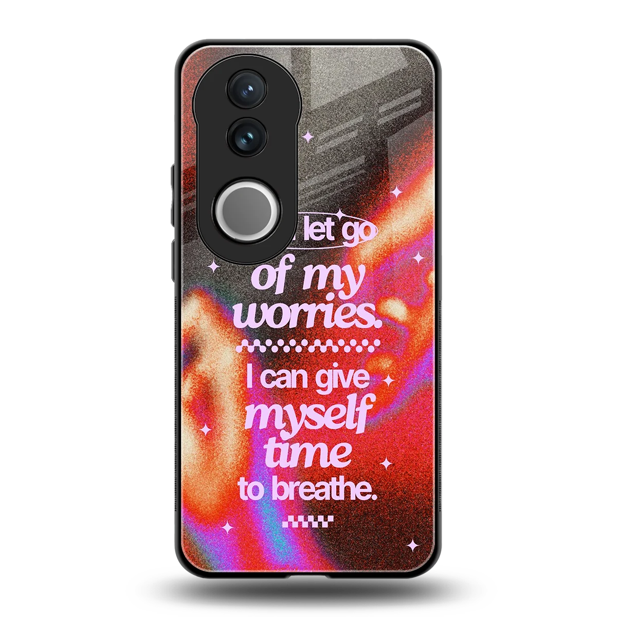 Let Go back phone cover | glass case for vivo v50