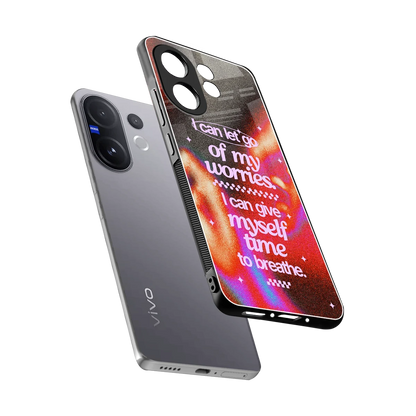 Let Go sleek vivo v60 cover with tempered glass back and TPU edges