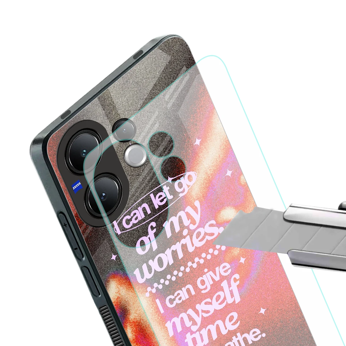 Let Go stylish phone case for vivo v60 | glossy glass and slim fit