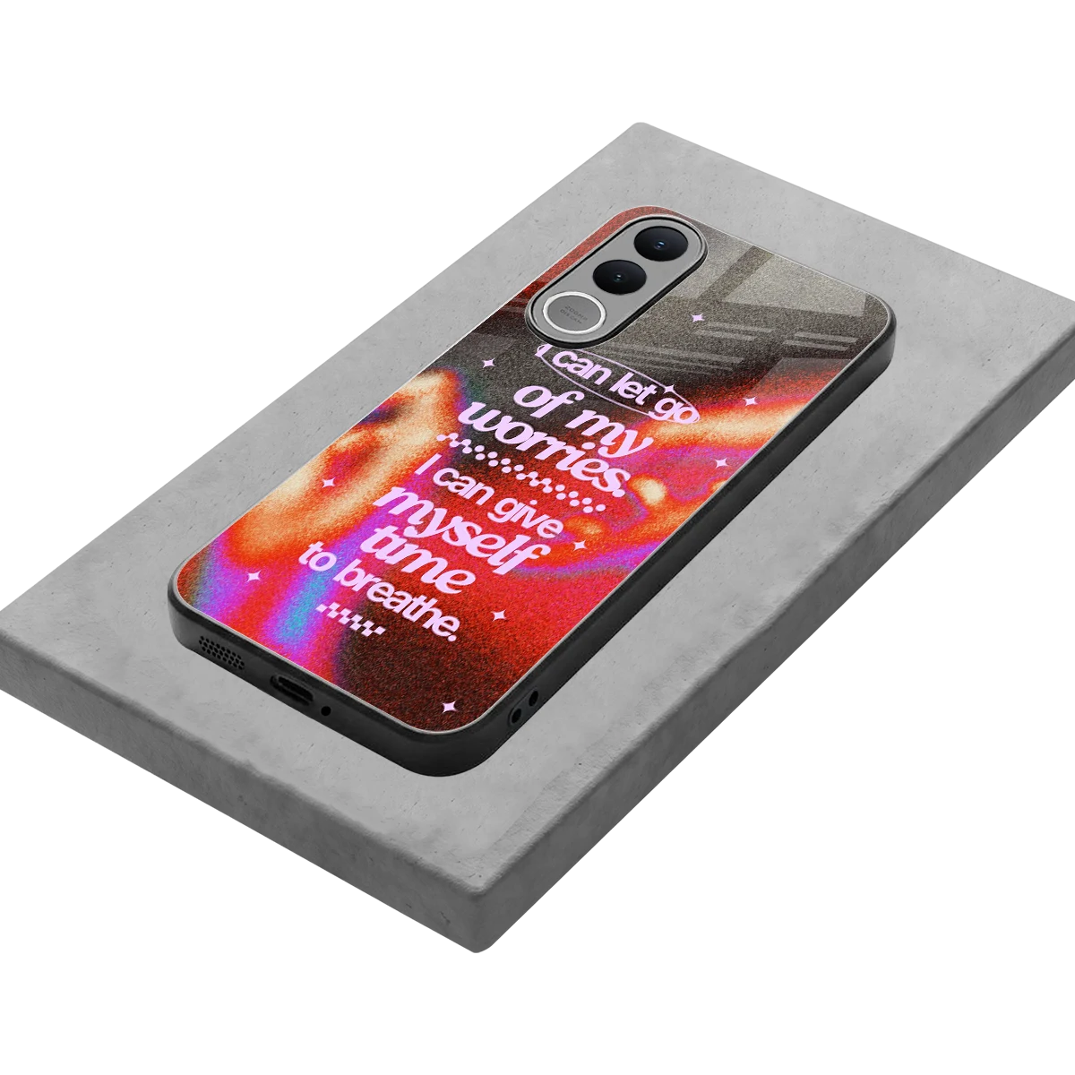 Let Go stylish phone case for vivo v70 fe | glossy glass and slim fit