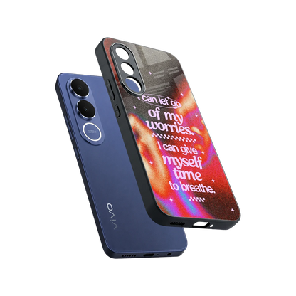 Let Go sleek vivo v70 fe cover with tempered glass back and TPU edges