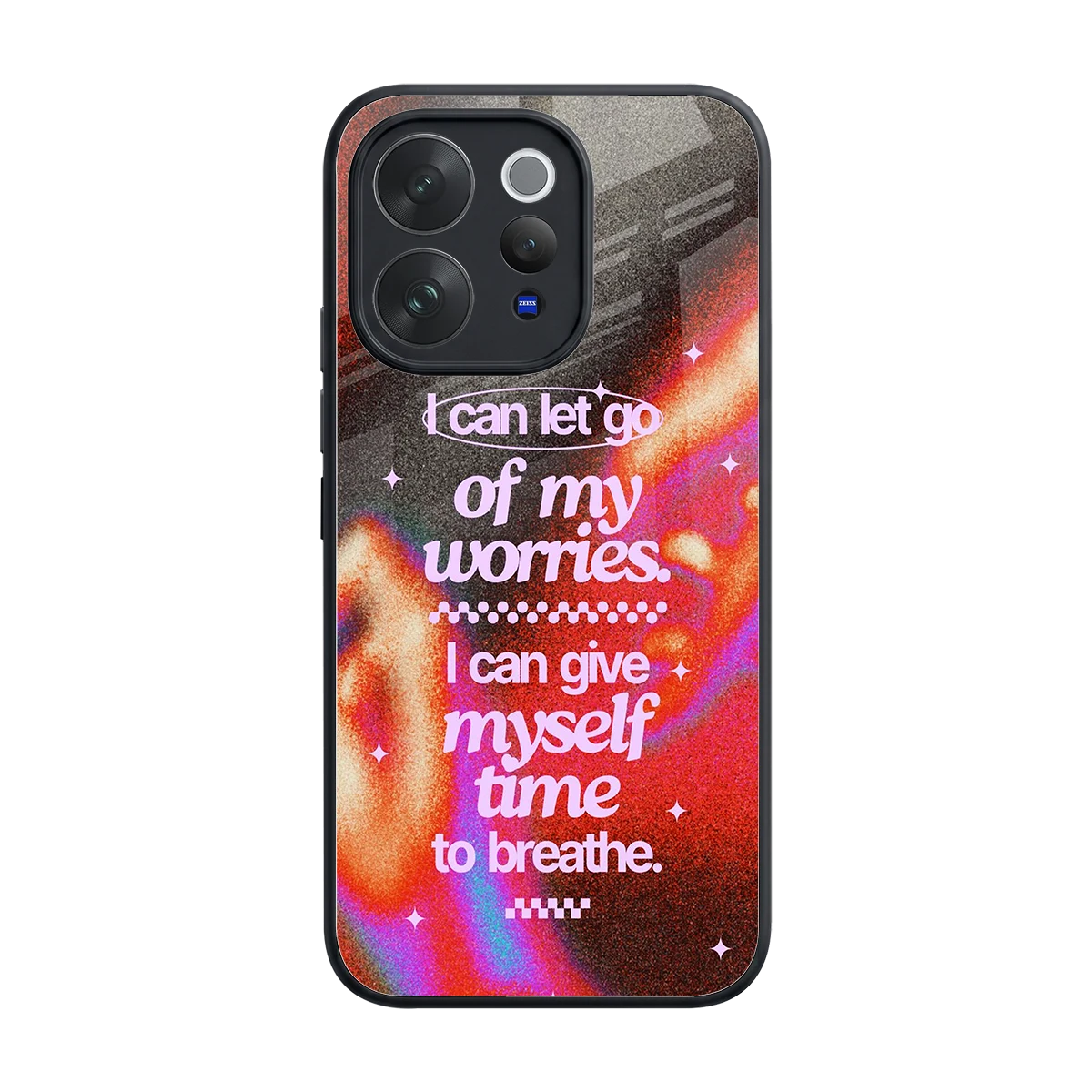 Let Go back phone cover | glass case for vivo v70