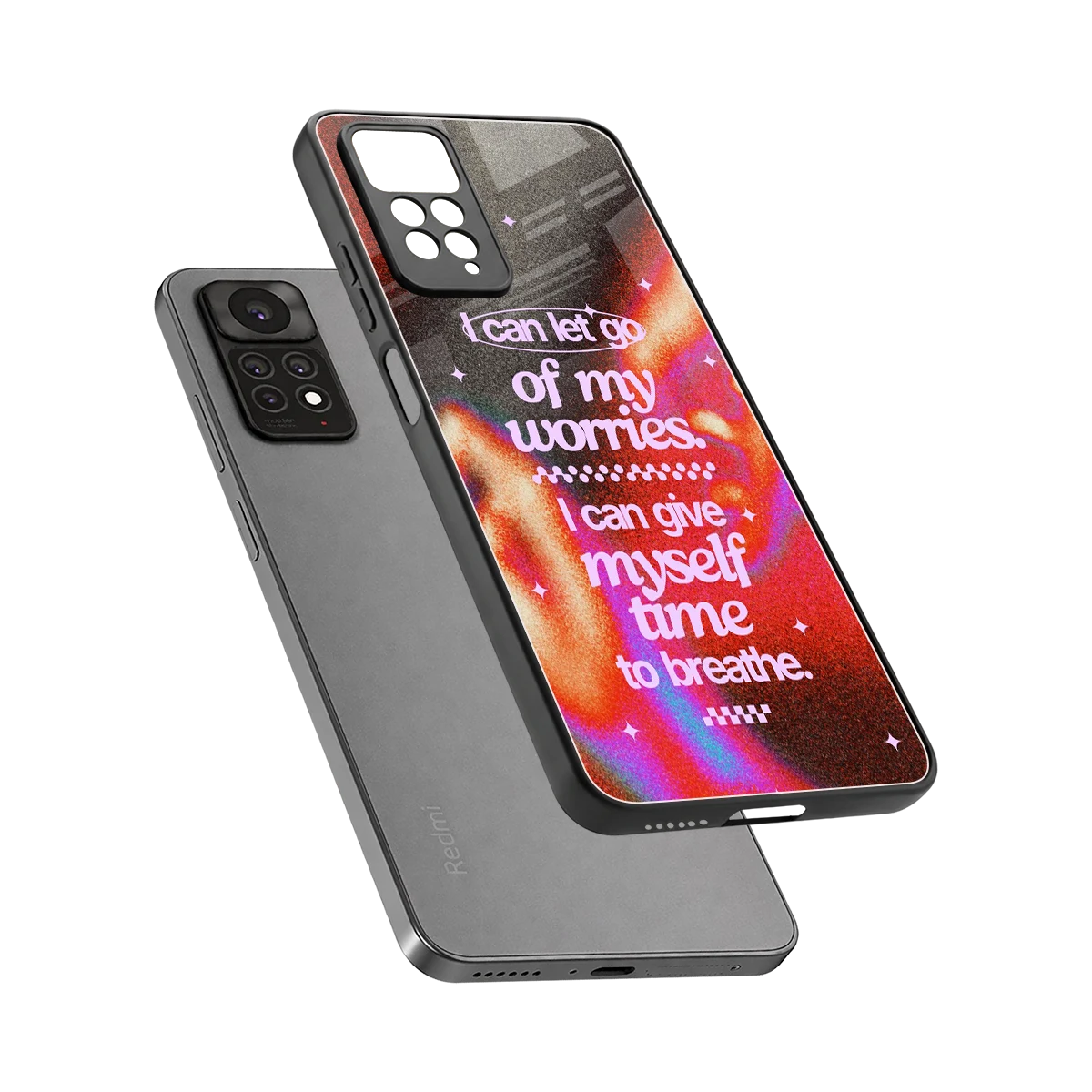 Let Go sleek redmi note 11 pro cover with tempered glass back and TPU edges