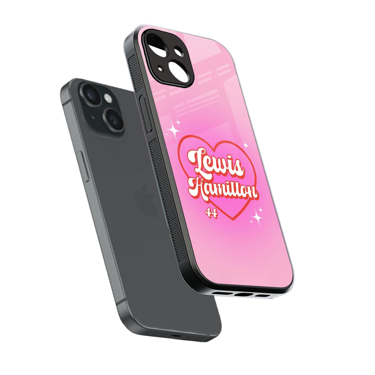 Lewis Hamilton sleek iphone 13 cover with tempered glass back and TPU edges