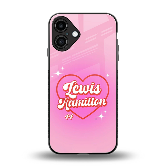 Lewis Hamilton back phone cover | glass case for iphone 16 plus