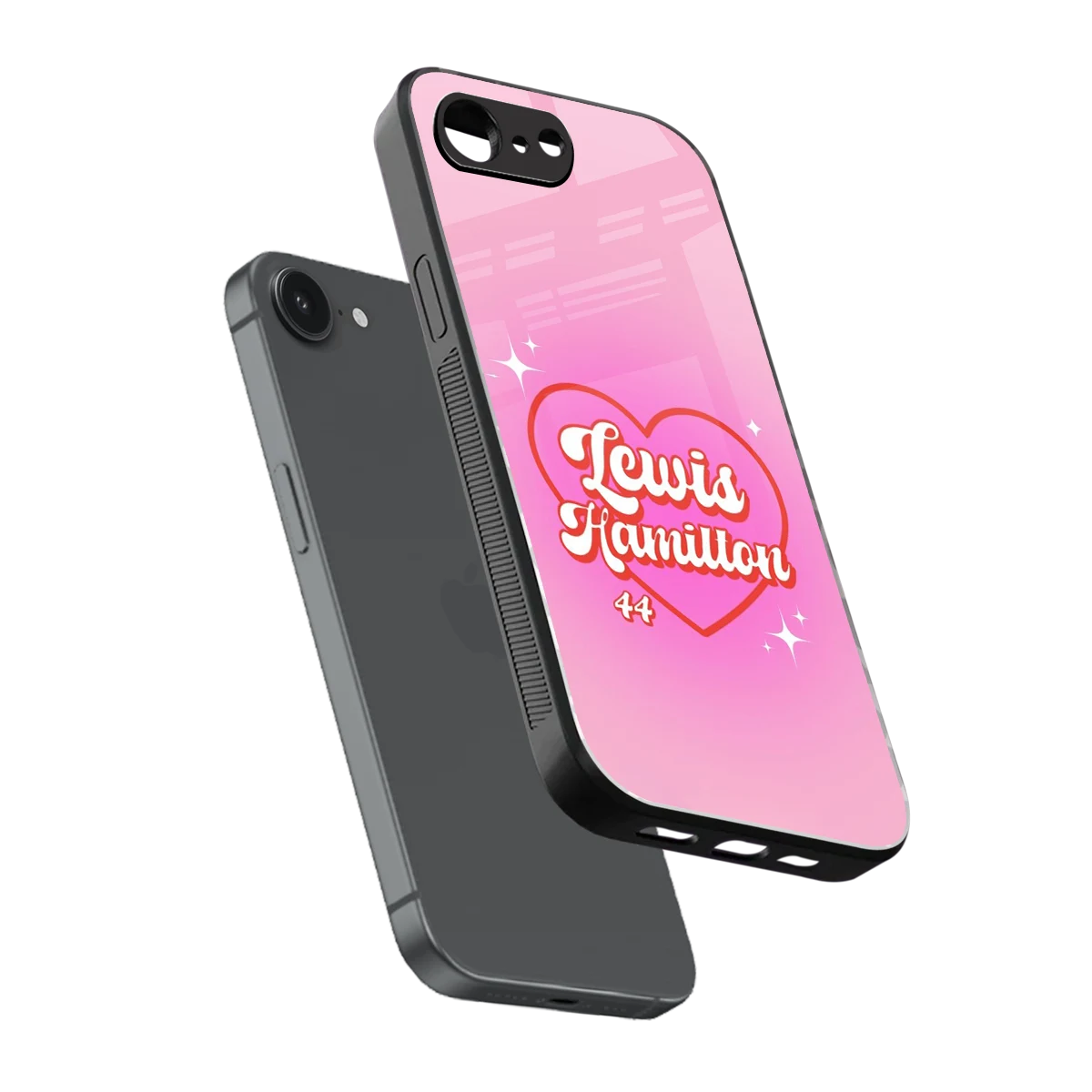 Lewis Hamilton sleek iphone 17e cover with tempered glass back and TPU edges