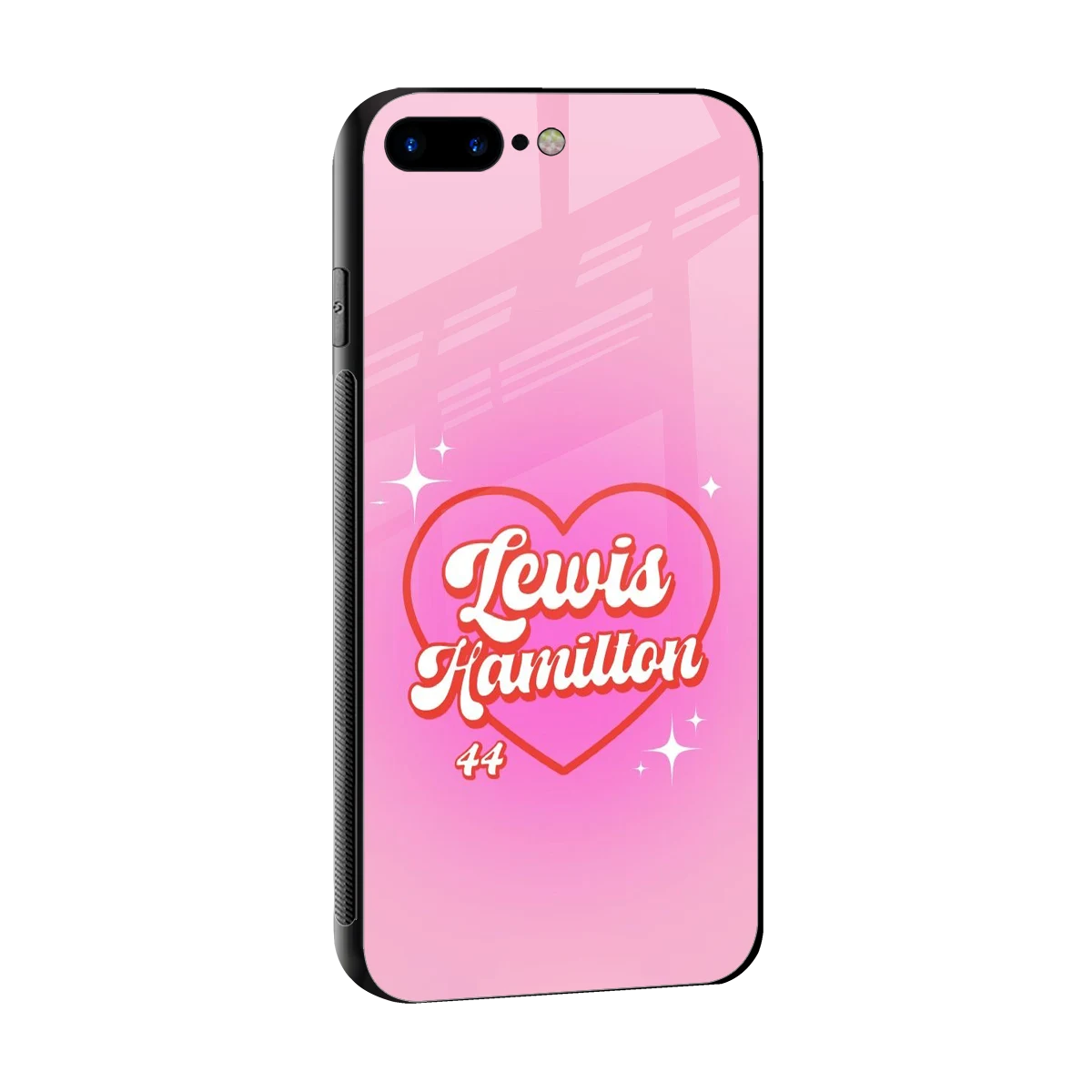 Lewis Hamilton sleek iphone 8 plus cover with tempered glass back and TPU edges
