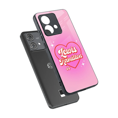 Lewis Hamilton sleek motorola edge 40 neo 5g cover with tempered glass back and TPU edges