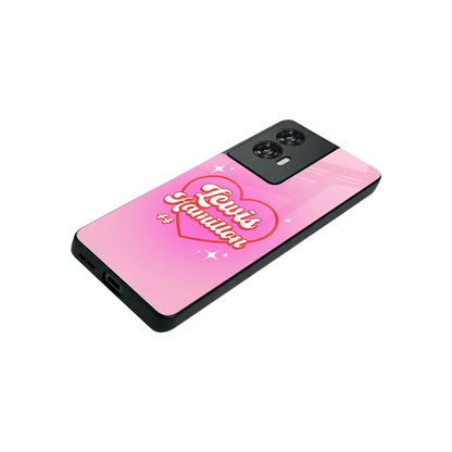 Lewis Hamilton stylish phone case for motorola edge 50 fusion | glossy glass and slim fit