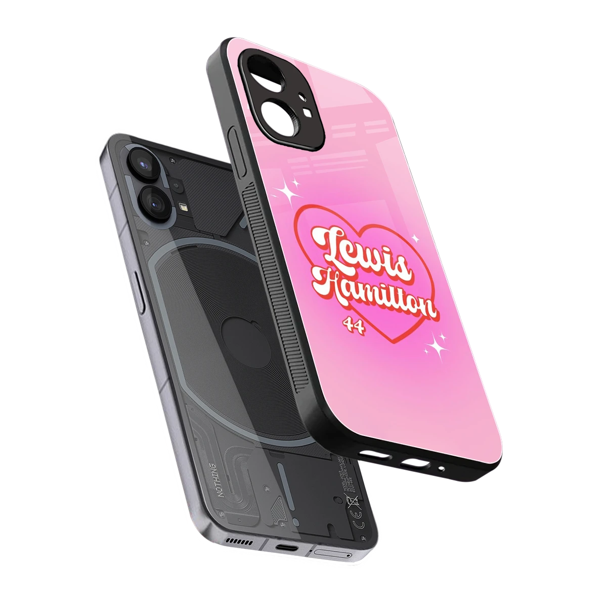 Lewis Hamilton sleek nothing phone 1 cover with tempered glass back and TPU edges