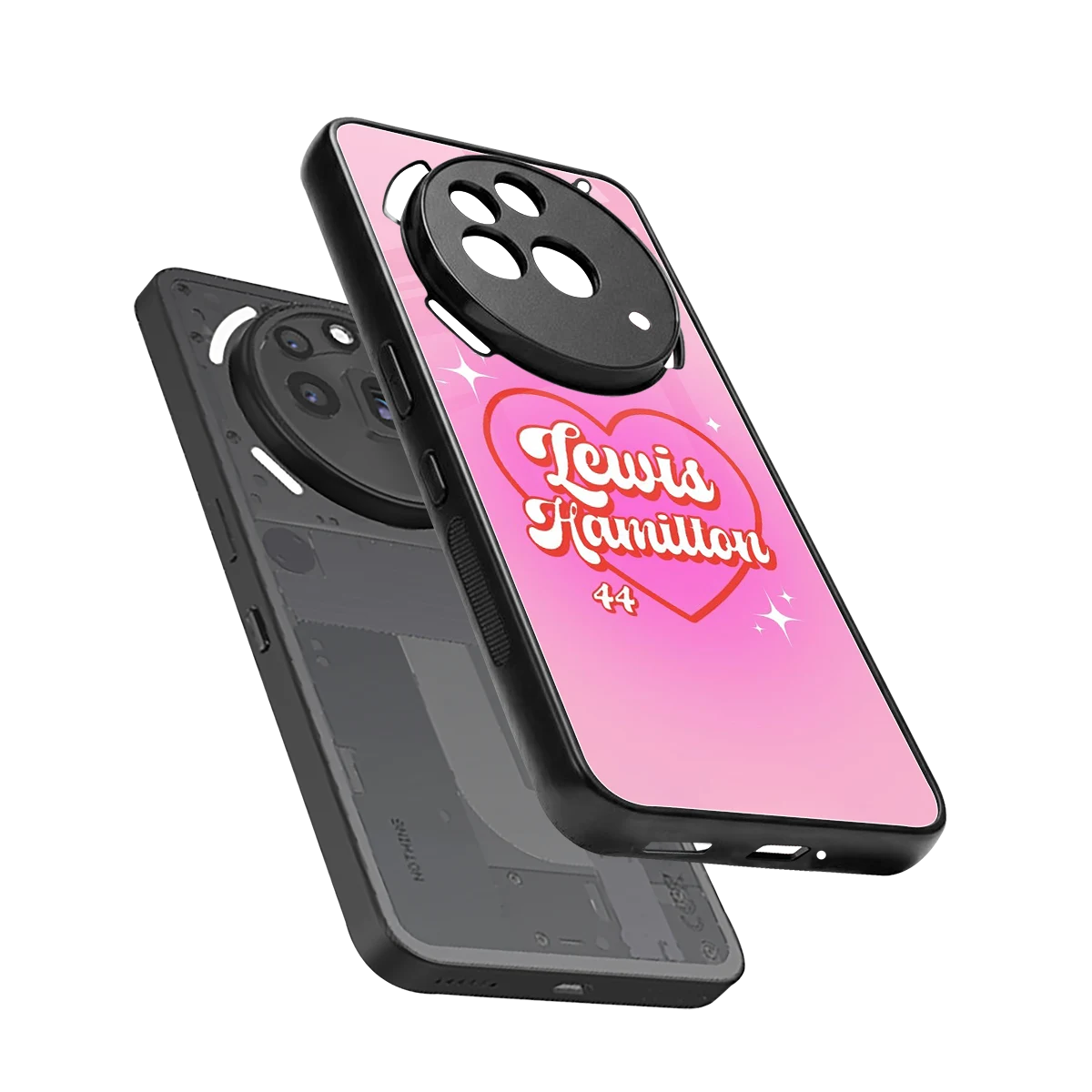 Lewis Hamilton sleek nothing phone 3a pro cover with tempered glass back and TPU edges