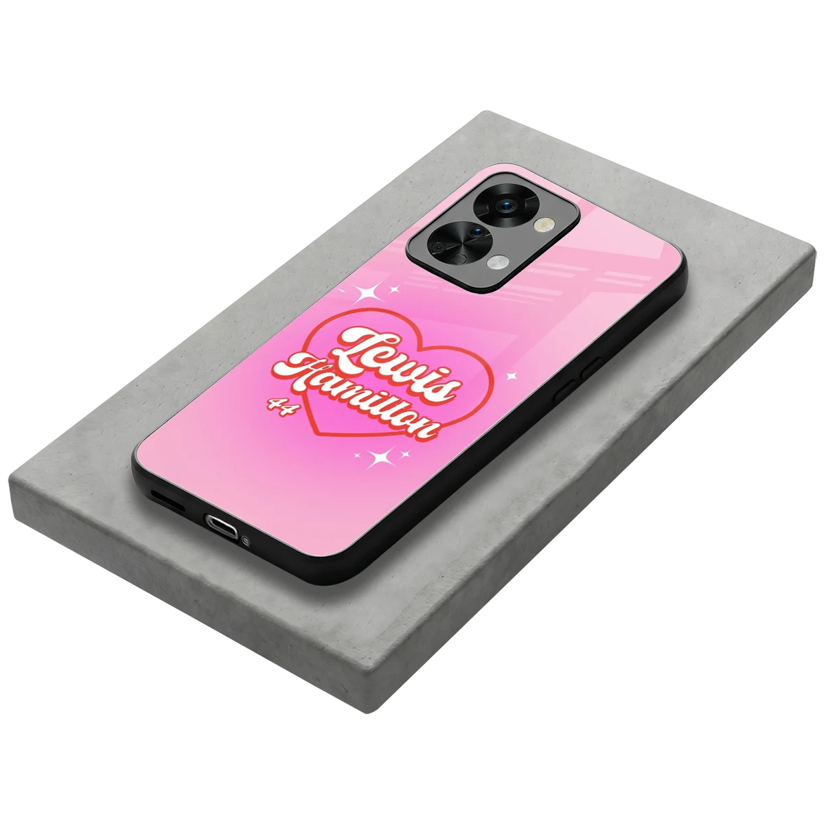 Lewis Hamilton stylish phone case for oneplus nord 2t | glossy glass and slim fit