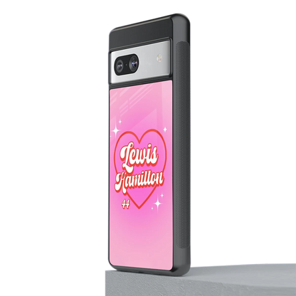 Lewis Hamilton stylish phone case for google pixel 7a | glossy glass and slim fit