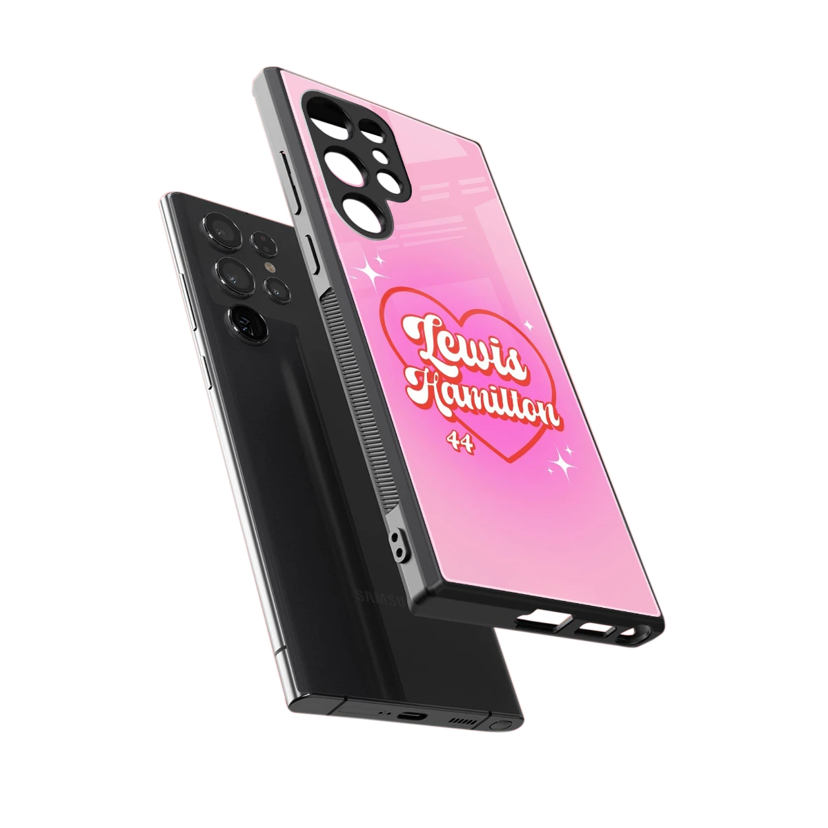 Lewis Hamilton sleek samsung galaxy s23 ultra cover with tempered glass back and TPU edges