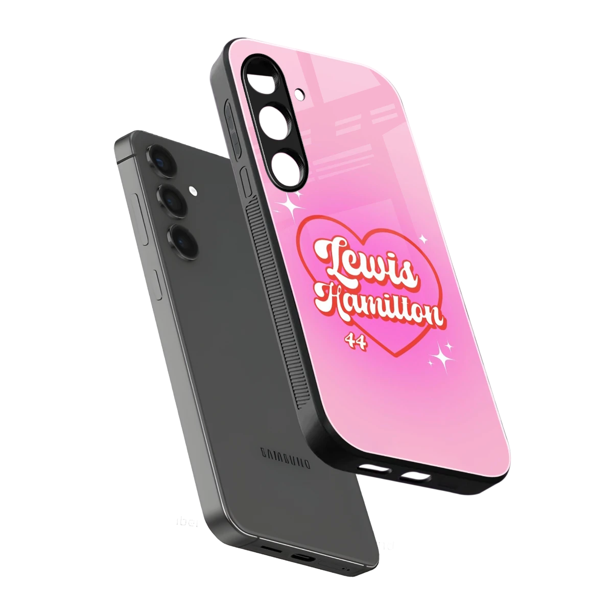 Lewis Hamilton sleek samsung galaxy s24 plus cover with tempered glass back and TPU edges