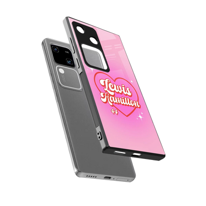 Lewis Hamilton sleek vivo v30 cover with tempered glass back and TPU edges