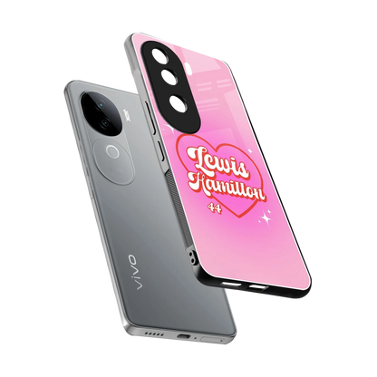 Lewis Hamilton sleek vivo v40e cover with tempered glass back and TPU edges