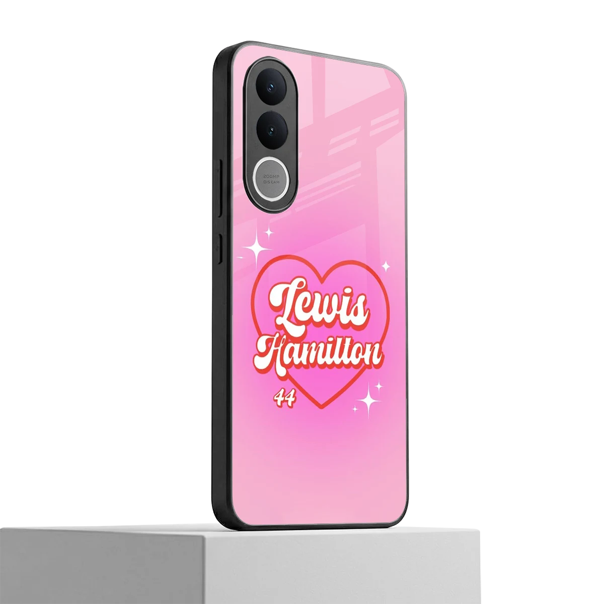 Lewis Hamilton vivo v70 fe mobile cover | shockproof glass phone case