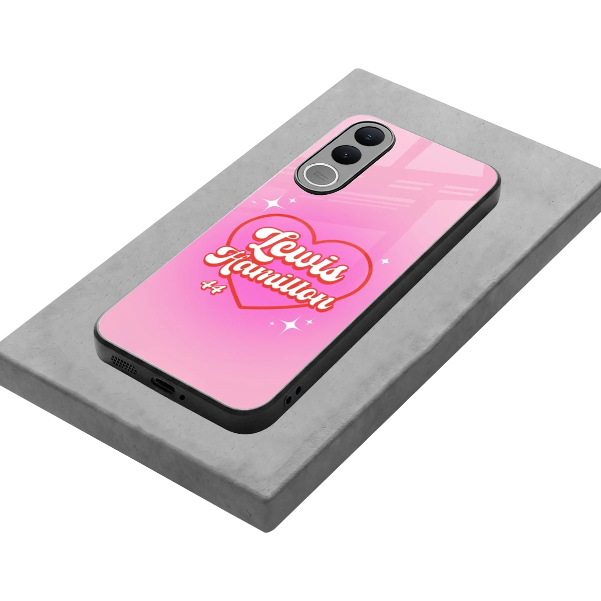 Lewis Hamilton stylish phone case for vivo v70 fe | glossy glass and slim fit